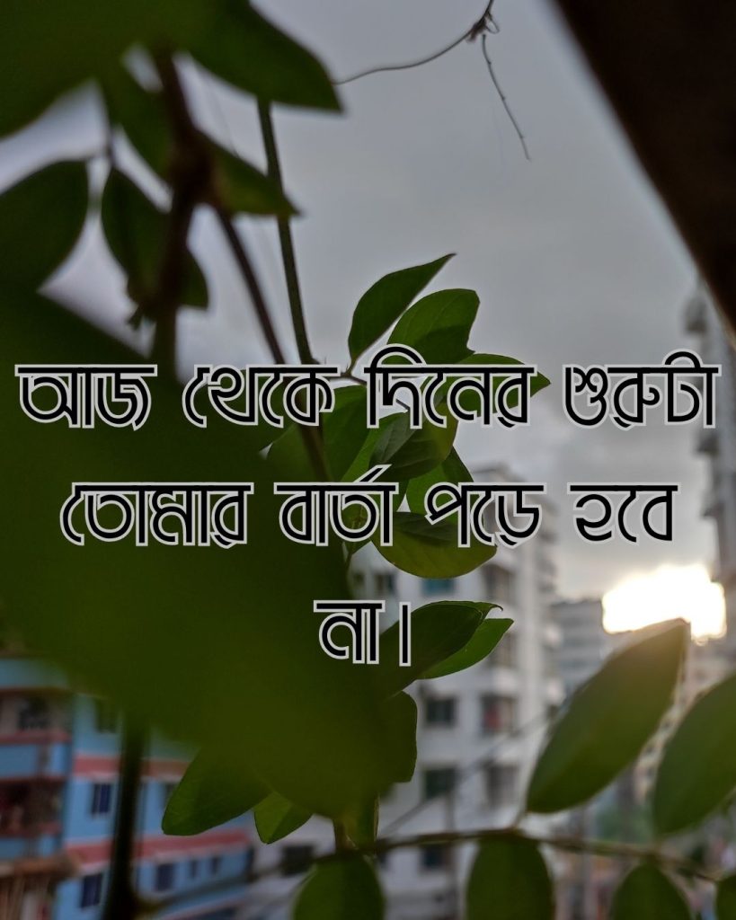 আজ থেকে দিনের শুরুটা তোমার বার্তা পড়ে হবে না
