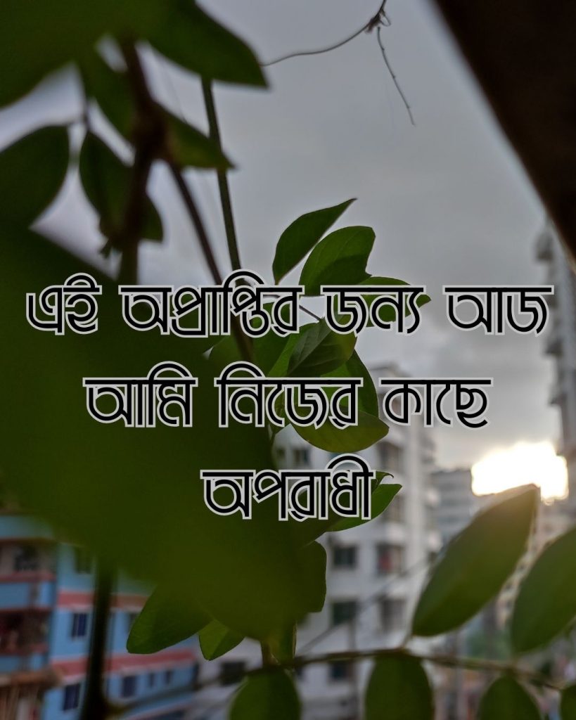 এই অপ্রাপ্তির জন্য আজ আমি নিজের কাছে অপরাধী